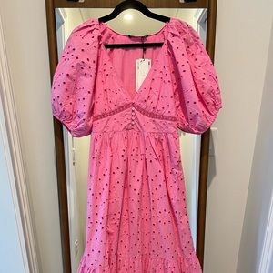 NEW with tags Zara dress, open work embroidered, size small